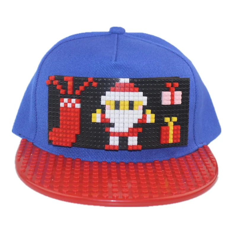 Karikatūrinės „Patchwork“ beisbolo kepurės, „DIY“ blokai, „Snapback“ kepurės, hiphopo kepurės vyrams ir moterims, nuimami „Pixels“ elementai, „Dad Hats“ kepurės, kepurės vaikams ir suaugusiems
