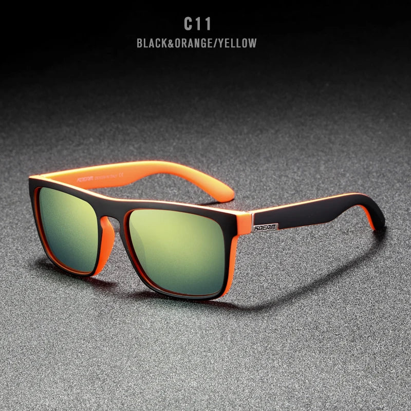 KDEAM Polarized Designer Square Sunglasses Men or Women Elastic Paint Frame Mirror Sun Glasses 17 Colors Available
