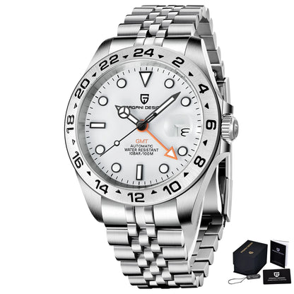 Pagani Design 2026 Nuovo orologio subacqueo da uomo 42mm in zaffiro, automatico meccanico GMT, impermeabile 100m PD1682
