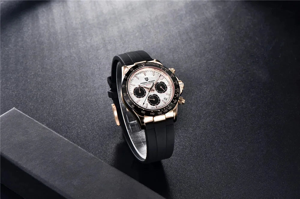 Nuevo original PAGANI DESIGN PD-1664 reloj de pulsera de lujo para hombre con movimiento de cuarzo japonés VK63, cristal de zafiro, cronógrafo impermeable dorado