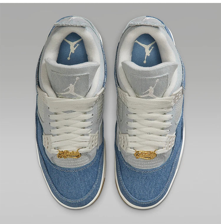 Nike äkta JORDAN stötdämpande mid-top basket skor i denim för damer med luftkudde IB6716-100