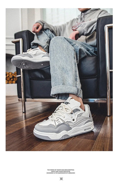 New Mesh Men's Casual Sneakers Comfortable Male Running Shoes for Men Lace-up Platform Skateboard Shoes Student Sports Sneakers