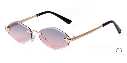 SORVINO 2024 Women Luxury Brand Designer Sunglasses New Polygonal Small Rimless Rhombus Sun Glasses Female Retro Eyewear