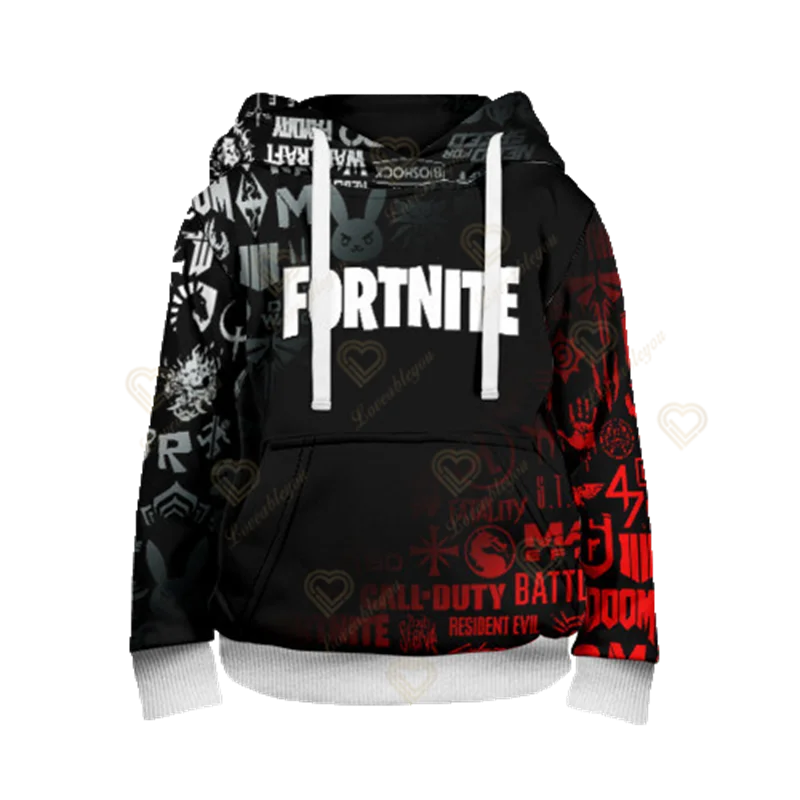 Sweatshirt com Capuz Fortnite Cool Heroes para Rapaz, Estilo Cosplay, Casaco Infantil com Desenho Animado para Primavera e Outono