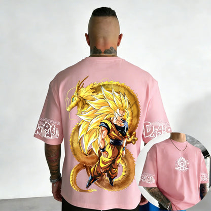 Koszulka bawełniana z motywem anime Dragon Ball – Super Saiyan 3, model wspólnej marki, damska i męska, nowa letnia, luźna, codzienna, w dużym rozmiarze, z krótkim rękawem