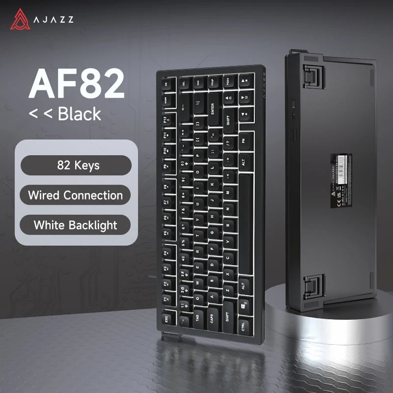 Tastiera AJAZZ AF82 Office Low Profile RGB cablata/wireless da gaming, layout 75% con 82 tasti, batteria 4000mAh per Win/Mac