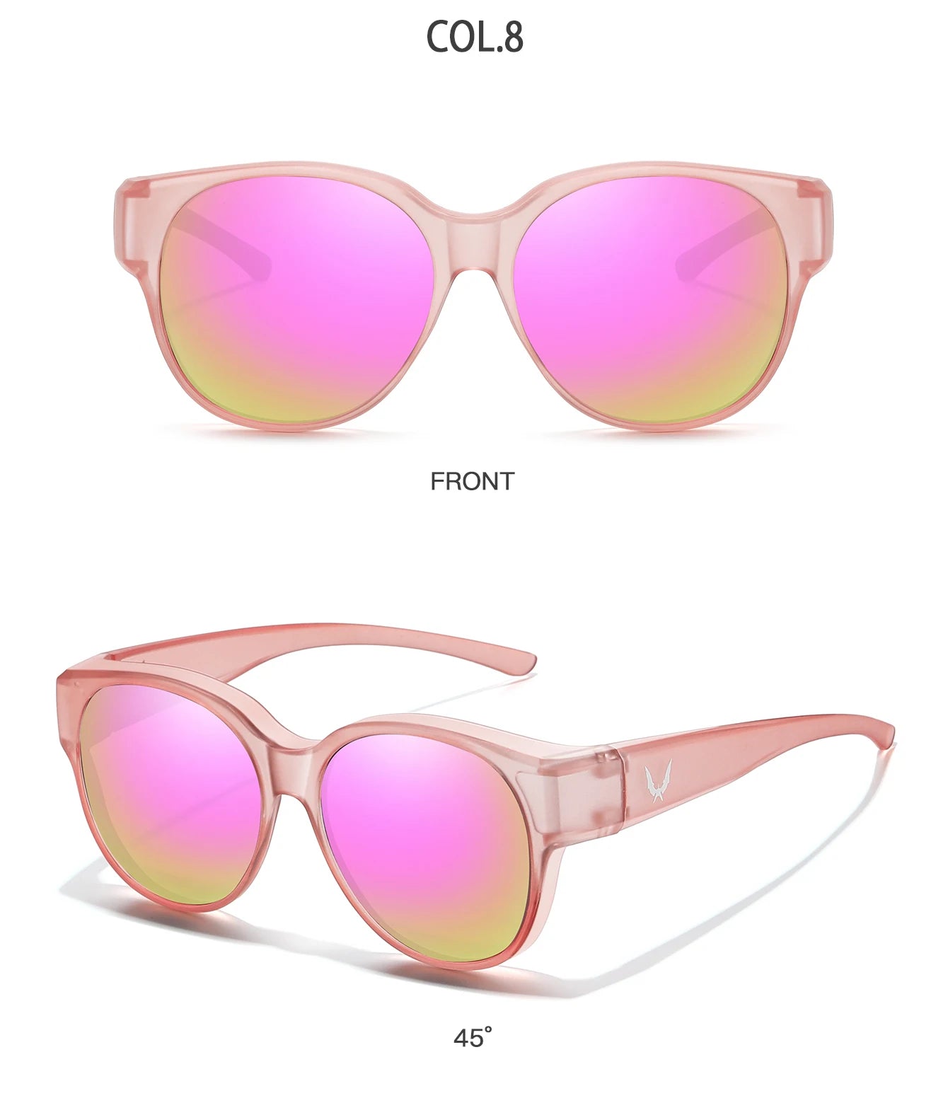 Over Glasses with Box Cover Over Myopia Eyeglasses Unisex Round Shades with UV protection Outdoor Sports Fishing Hiking Cycling