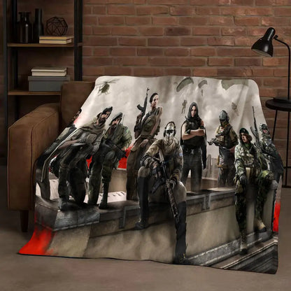 Classic Gun Game Call of Duty COD Ghost Simon Flannel Blanket,Ultra Soft Warm Plush Throw for Home Bedroom Bed Sofa Cover Kid