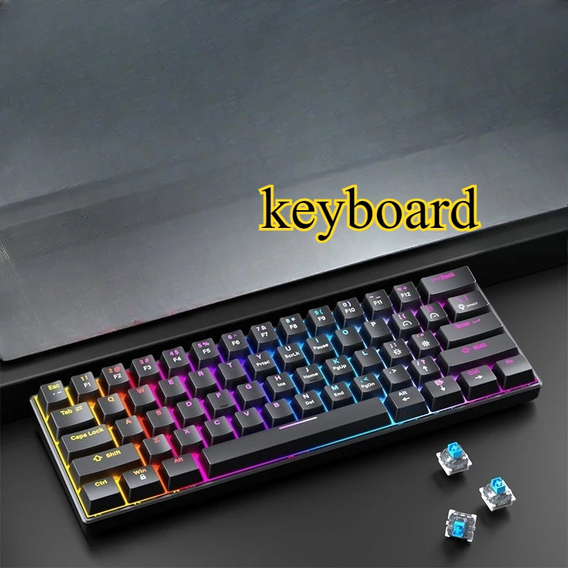 Wired Mechanical keyboard gaming 60 clavier blanc key board office all white tastiera meccanica teclado blanco gamer teclados
