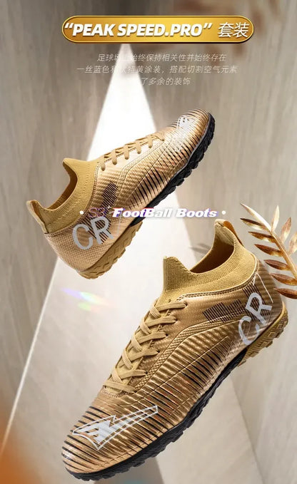 Scarpe da calcio per bambini antiurto sulla punta, chiusura con lacci, tacchetti corti antiscivolo, resistenti all’usura e traspiranti, per partite su erba all’aperto