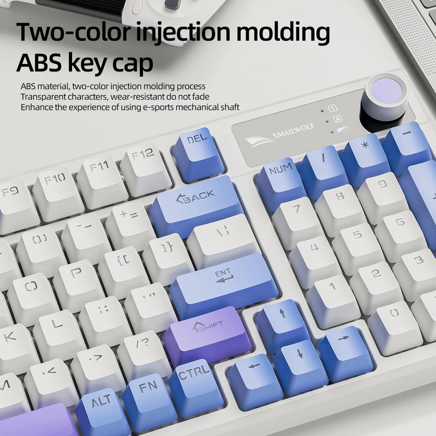 SMAILWOLF MK95 Bluetooth Wireless Korean Customized Mechanical Keyboard e-Sports 3 Modes Laptop Office Game Full Key Hot Swappable RGB Lighting Effects