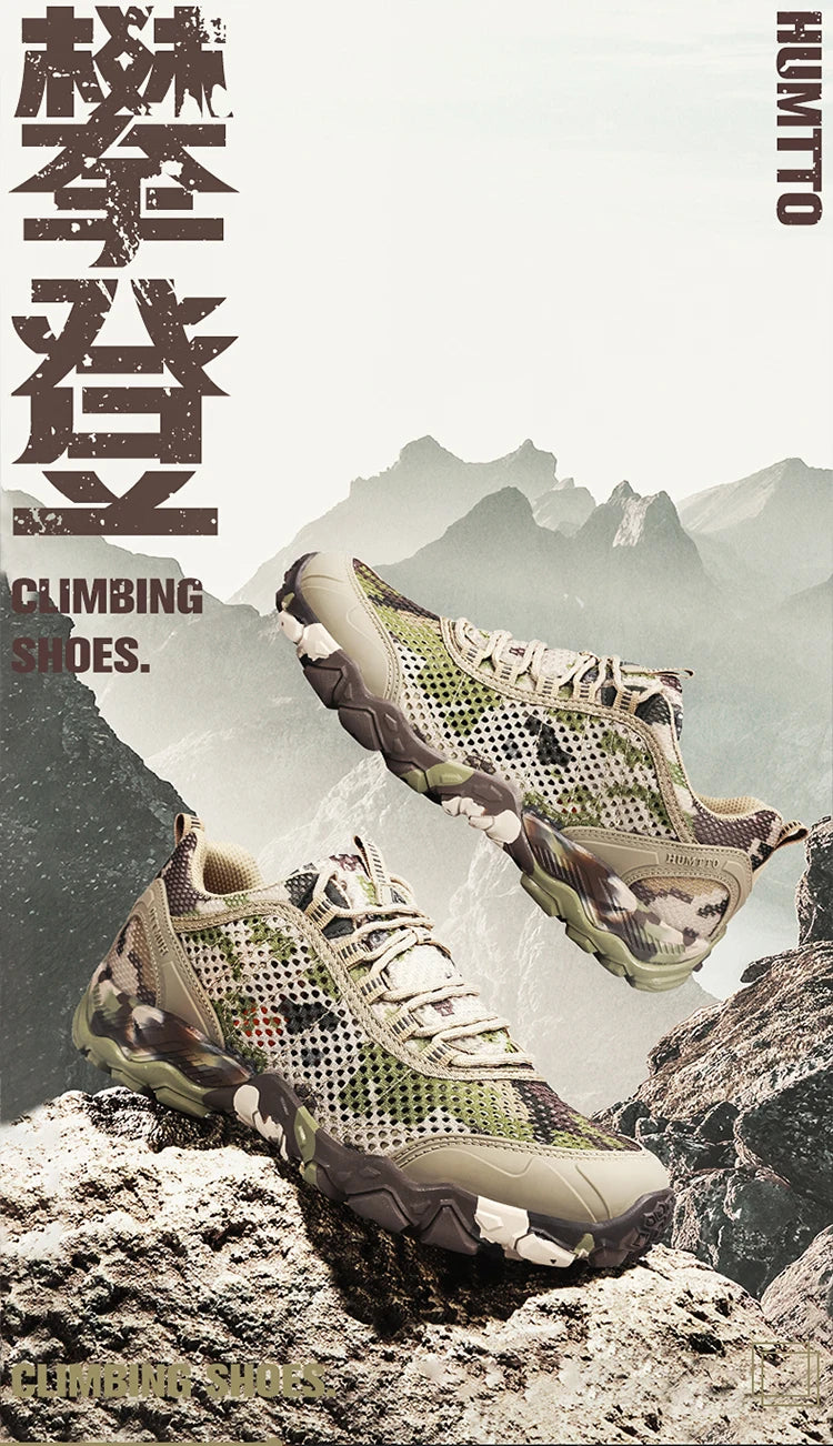 HUMTTO Hiking Shoes Men Breathable Outdoor Sports Climbing Shoes Hunting Shoes Women Trekking Sneakers Ankle Boots Tactical Shoe