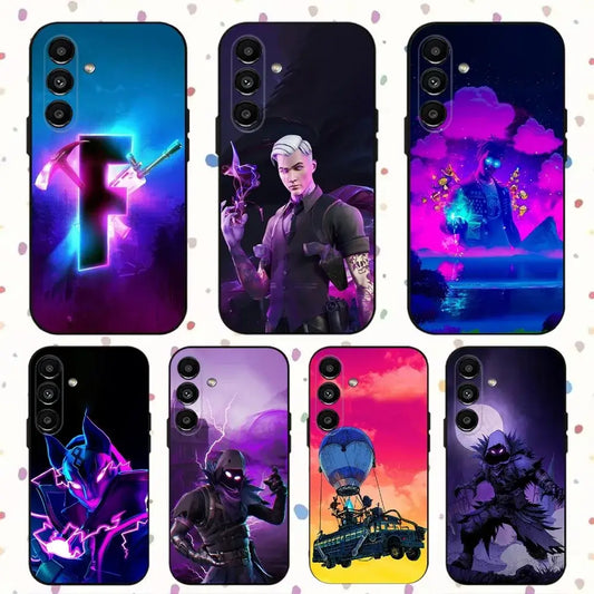 R-Royale F-Fortnite Phone Case For Samsung S24, S21, S22, S23, S30, Ultra, S20, Plus, FE, Lite, Note, 10, 9, 5G Black Soft Cover
