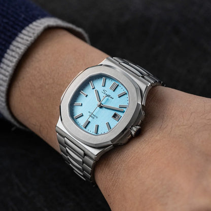 Orologio da uomo Sugess automatico meccanico da polso, movimento Miyota 9015, quadrante MOP, luminoso, impermeabile 5bar, bracciale di lusso S466
