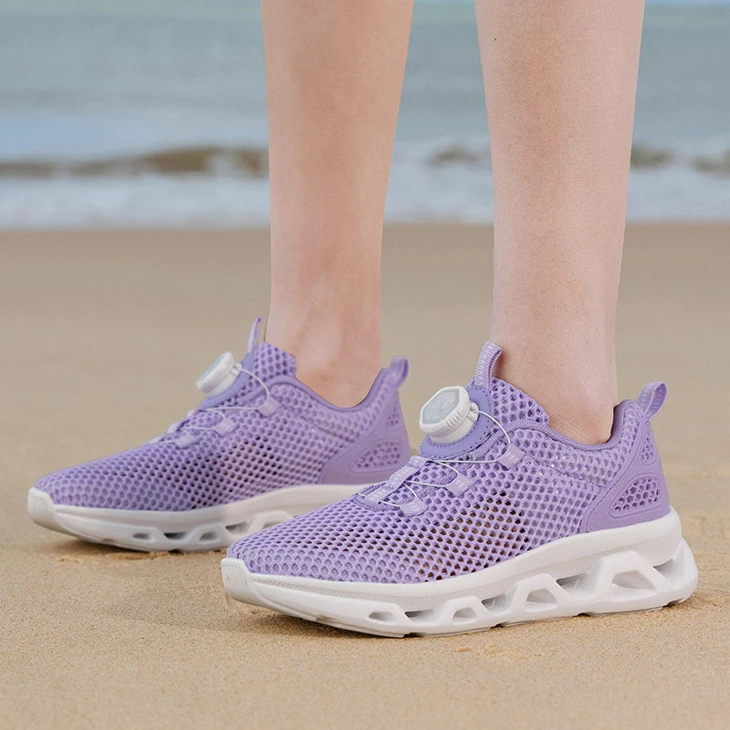 Unisex sneldrogende barefoot-waterschoenen voor watersporten in de buitenlucht, riviertrekking, wandelen langs beekjes, varen; lichtgewicht met draaibare gesp