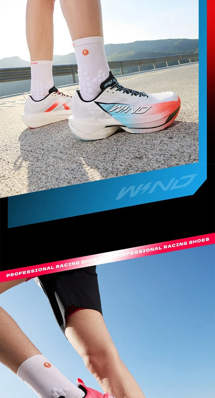 QIAODAN WIND 4PRO Carbon Plate Marathon Shoes for Men, Professional Racing Sneakers 2026, Breathable Running Sports Shoes QDB023262291