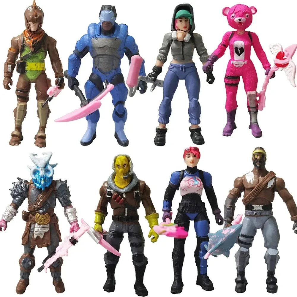 8-teiliges Set 10cm Fortnite-Spielzeug-Actionfiguren, Modell Game Battle Royale, coole Spielzeugpuppen für Kinder und Jungen, spaßiges Geburtstags- und Weihnachtsgeschenk