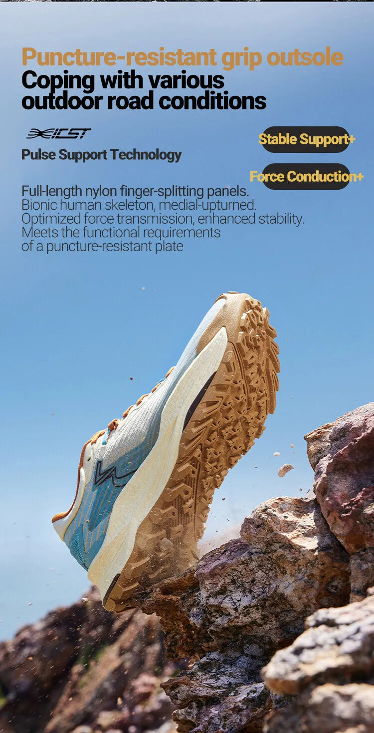 361 Degrees WUXIA 2 Running Shoes, Light Breathable Cushioning, Non-Slip Soft Outdoor Hiking Versatile Sneakers Male 672542201