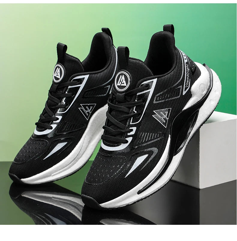 Chaussures de course légères et respirantes pour hommes, baskets à absorption des chocs Popcorn, chaussures de sport d'extérieur flexibles et antidérapantes, été automne