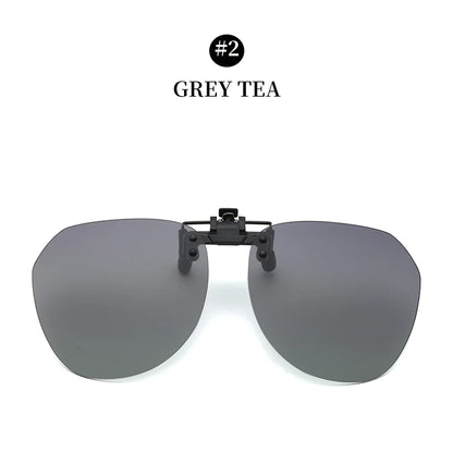 Men Fashion Clip On Polarized Sunglasses Lens Women Driver Flash Mirror Lens Sun Clips Glasses Cover Night Vision Eyewear UV400