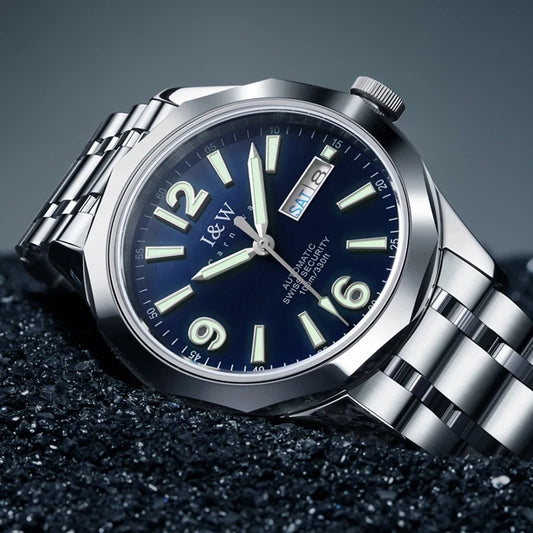 CARNIVAL Men's Tungsten Mechanical Watch Brand Luxury NH36 Automatic Movement Wristwatches for Men Waterproof Watch