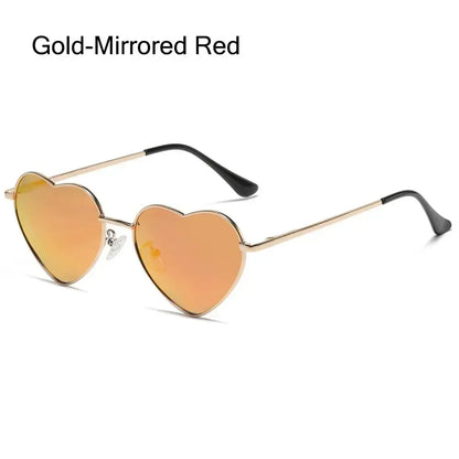 Heart-Shaped Sunglasses Heart Sun Glasses Shades Vintage 90s Glasses UV400 Protection Metal Frame Sunglasses Fancy Accessories