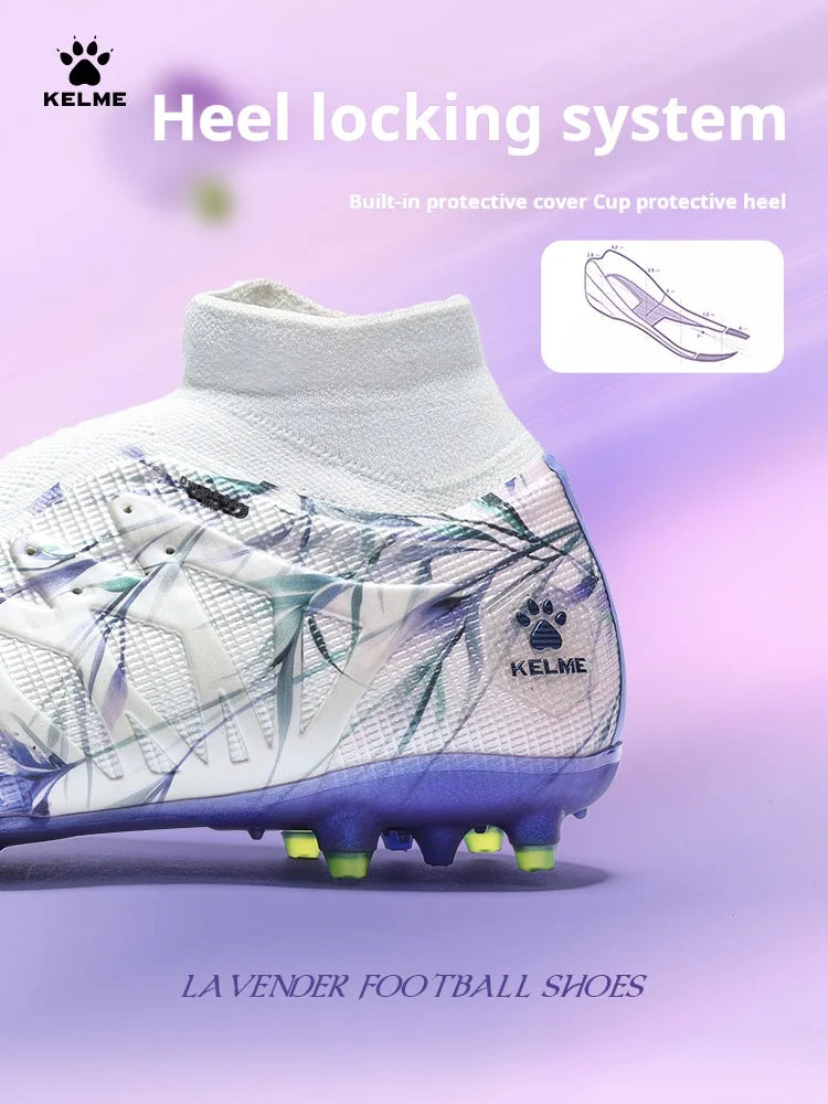Kelme Football Shoes Men's High Top Professional TF Broken Nail Adult Training Shoes MG Football Shoes Short Nail Football Boots.