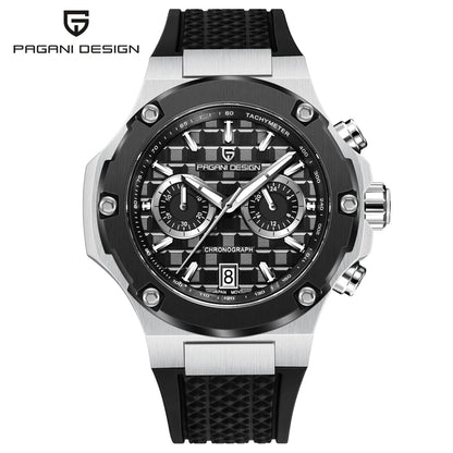 PAGANI DESIGN men’s quartz watches – Luxury sports chronograph, water-resistant, featuring luminescent hands and a sapphire crystal with anti-reflective coating