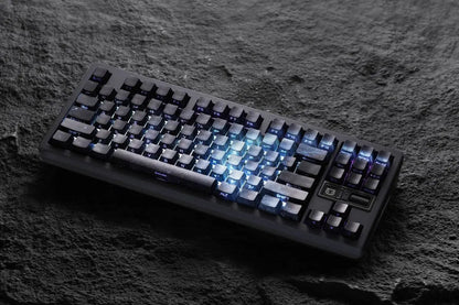 Purple Galaxy Gradient Side Carving Transparent Cherry Keycap PBT 135 Key Compatible with 60/64/84/98/108 Mechanical Keyboard