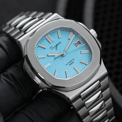 Orologio da uomo Sugess automatico meccanico da polso, movimento Miyota 9015, quadrante MOP, luminoso, impermeabile 5bar, bracciale di lusso S466