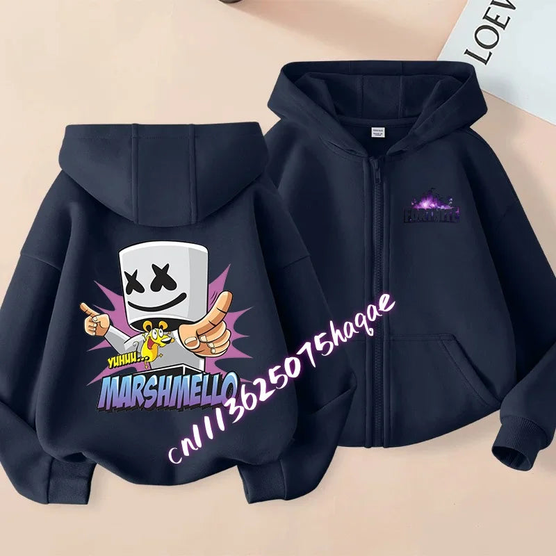 Neue Fortnite-Kapuzenjacke für Kinder im Herbst, mit Cartoon-Spielcharakter-Print, Reißverschluss, Winterjacke für Jungen