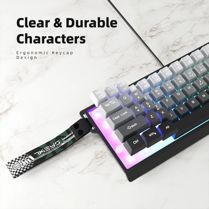 7KEYS 60% Compact Wired Keyboard with RGB Backlighting, Gradient Keycaps, USB Gaming Keyboard for Windows PC, Laptop & Tablet