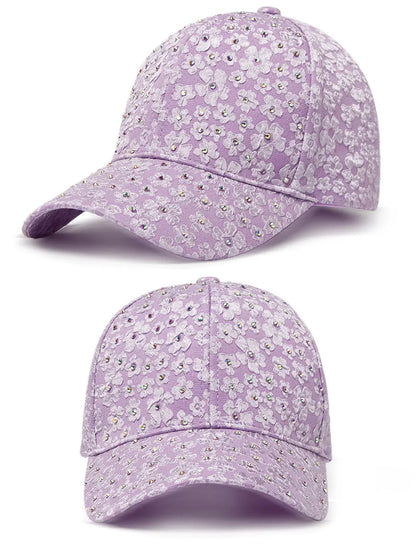 CNTANG vasarinės moteriškos beisbolo kepurės su dirbtiniais deimantais, gėlių siuvinėjimais, moteriškos „snapback“ stiliaus mados dizainerių saulės kepurės, hip-hopo stiliaus Y2K kepurės