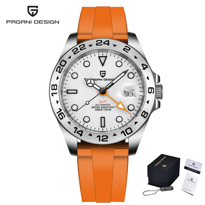 Pagani Design 2026 Nuovo orologio subacqueo da uomo 42mm in zaffiro, automatico meccanico GMT, impermeabile 100m PD1682