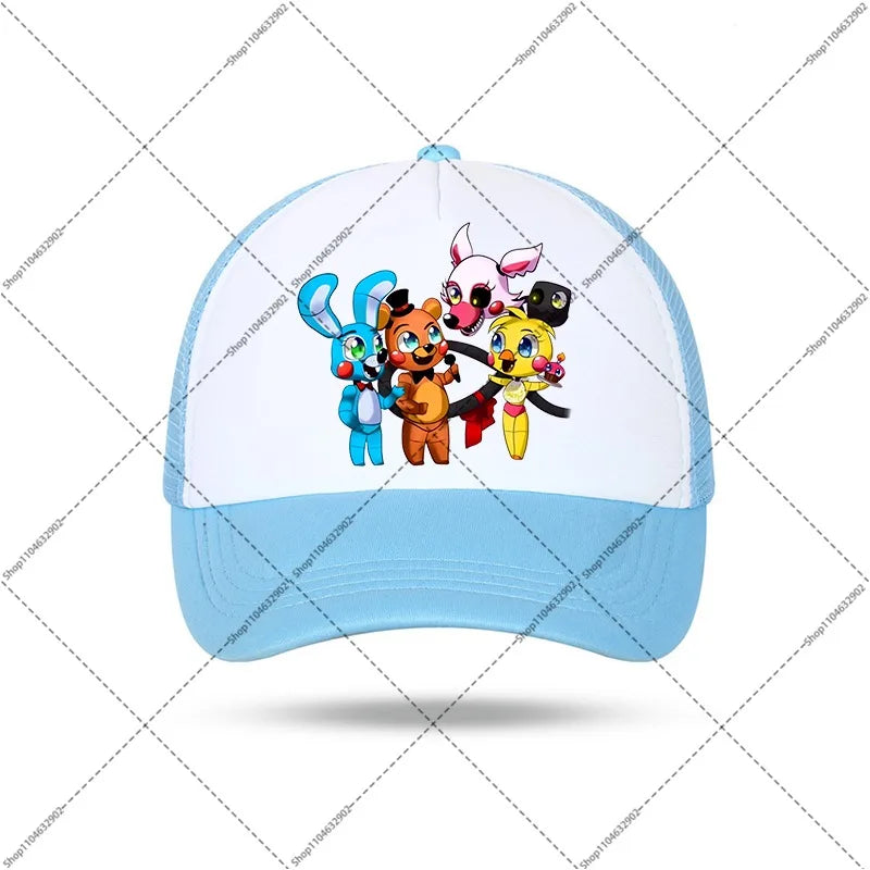 FNAF beisbolo kepurė „Five Nights at Freddy’s“ unisex kepurės nuo saulės su animacinių filmų ir anime motyvais, berniukams ir mergaitėms skirtos mados kepurės, gimtadienio šventės dovanos