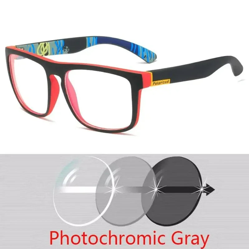 Oculos Masculino Custom Made Myopia Minus Prescription Polarized Lens Square Full-rim Sports Colorful Mirror Sunglasses -1 To-5