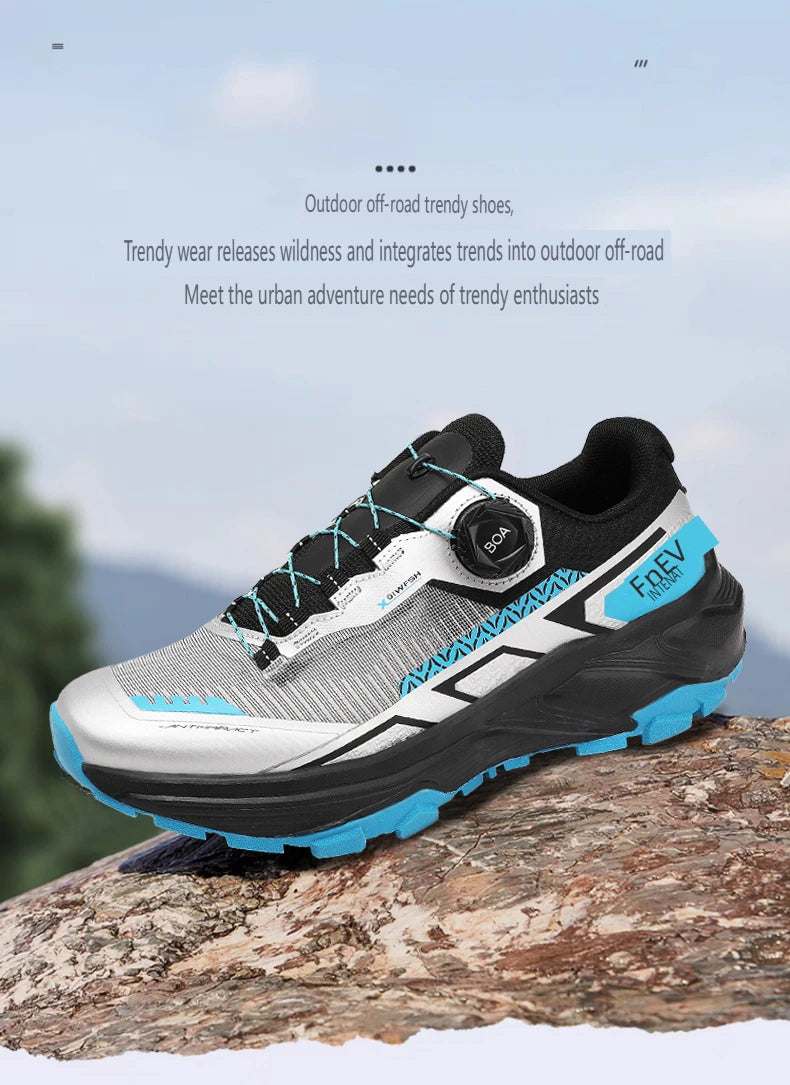 Spring & Summer Men's Running Shoes Outdoor Hiking, Wear-Resistant Trail Shoes with BOA Closure, Breathable Sports & Casual Style