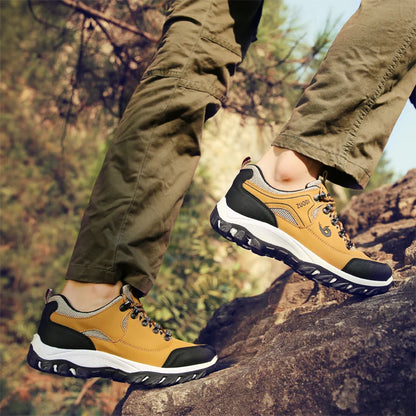 Sapatos casuais em pele para homem, ténis leves de caminhada para primavera, outono e inverno