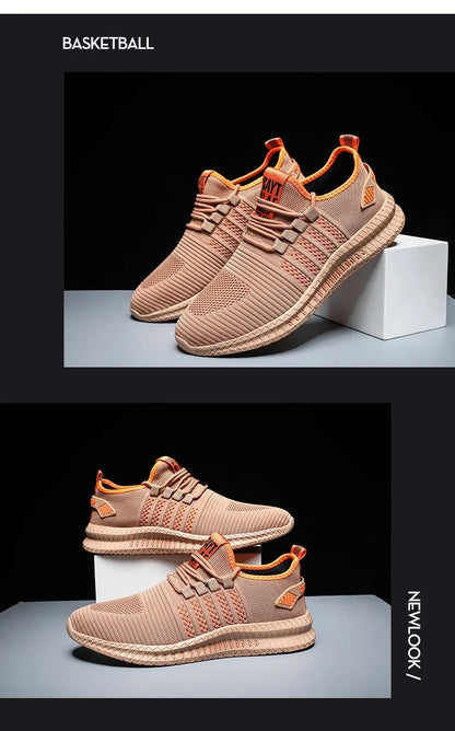 Zapatillas de moda ligeras para hombre, calzado casual transpirable con cordones, zapatos de caminar para hombre, calzado casual de verano