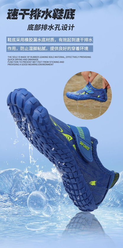 Neue schnelle Strand- und Tauchschuhe für Kinder, Jungen und Mädchen, Qianjiang Schwimmschuhe, Indoor-Fitness-Bodenschuhe, Badeschuhe 29-38#