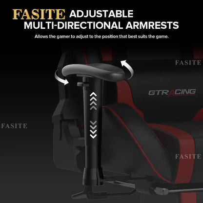 Ergonomic Gaming Chair with Footrest, Bluetooth Speakers, Reclining Computer Desk Chair, Adjustable Height Video Game Chair for Office