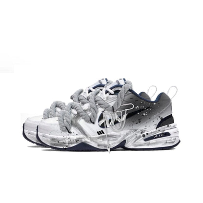 Персонализирани маратонки Nike Air Monarch 4 с деконструктивистичен дизайн с пръски мастило, противоплъзгащи, износоустойчиви, ниски, унисекс маратонки за бягане