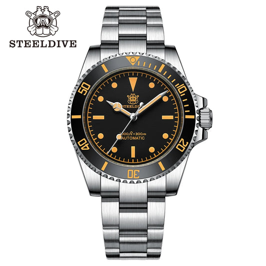 STEELDIVE SD1954V Ceramic Bezel 41MM Stainless Steel Case 300M Waterproof Vintage Luminous NH35 Automatic Men's Dive Watch