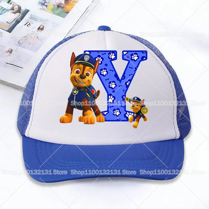 PAW Patrol Mesh Baseball Caps Cartoon Chase Letter Adult Kids Sports Hats Anime Summer Outdoor Sunshade Peaked Cap Boy Girl Gift