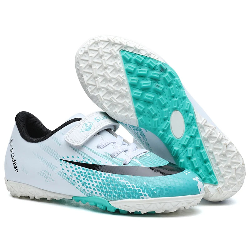 Stylish and Comfortable Boys' and Girls' Training Game Sneakers for Indoor and Outdoor Lawn, Youth Student Soccer Shoes Sizes 29-39