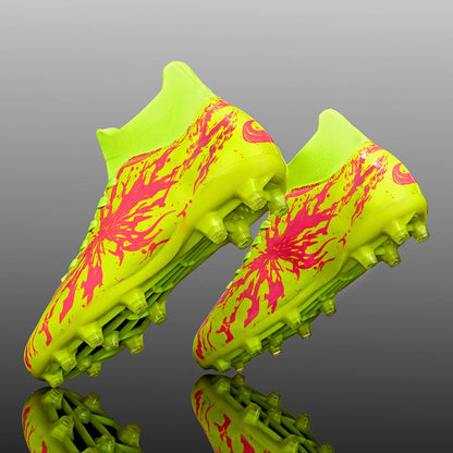 Chaussures de football AG FG ultra légères, tissu PU anti-transpiration, semelle en TPU résistante à l'usure, coupe ajustée, unisexe, baskets d'entraînement pour terrain naturel