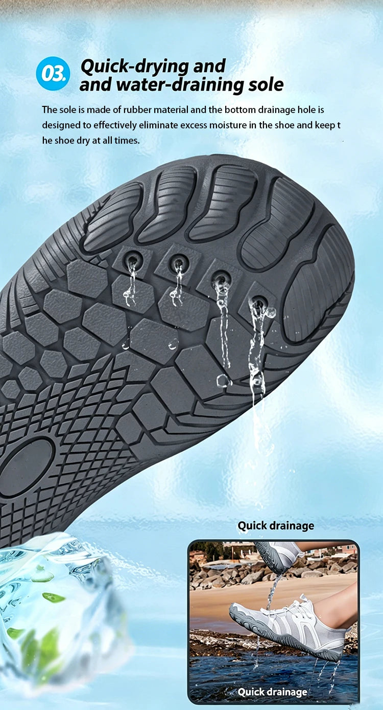 Men Women Wading Shoes Beach Swimming Shoes Outdoor Barefoot Quick-Drying Upstream Shoes Water Sports Diving Fitness Sports Shoe