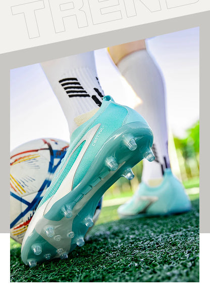 New Men Football Boots Non Slip Soccer Shoes Sport Outdoor Cleats Breathable Adult Long Spikes Training Boys Match Comfortable