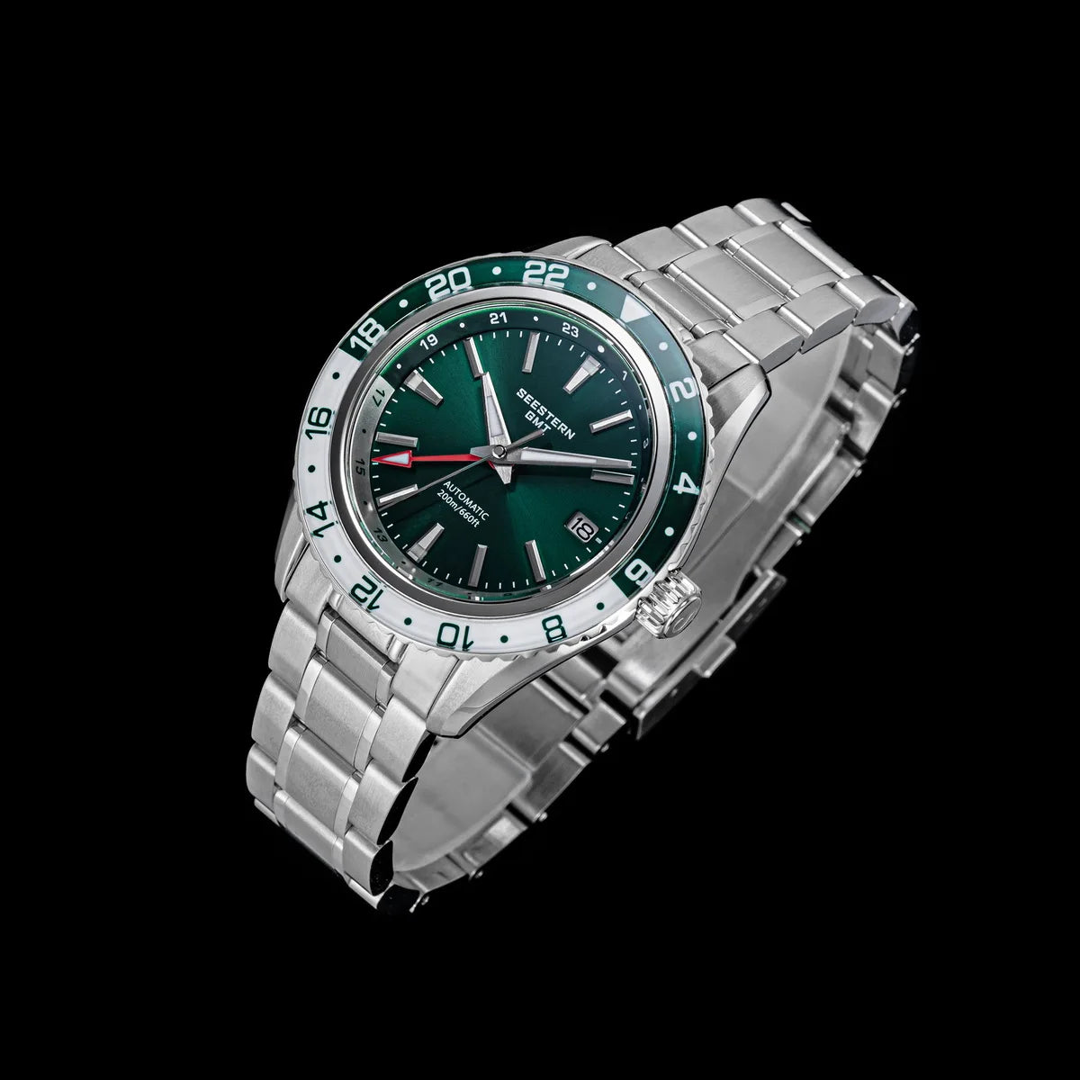 SEESTERN Men of Watch Office GMT Automatic NH34 Movement Sapphire Glass Bezel 20bar Waterproof Diver Mechanical Wristwatch S456