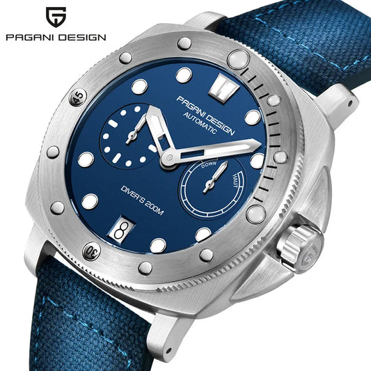 PAGANI DESIGN Men's Mechanical Watch Luxury Sapphire Glass Luminous Automatic Watch 200M Waterproof Stainless Steel Watch